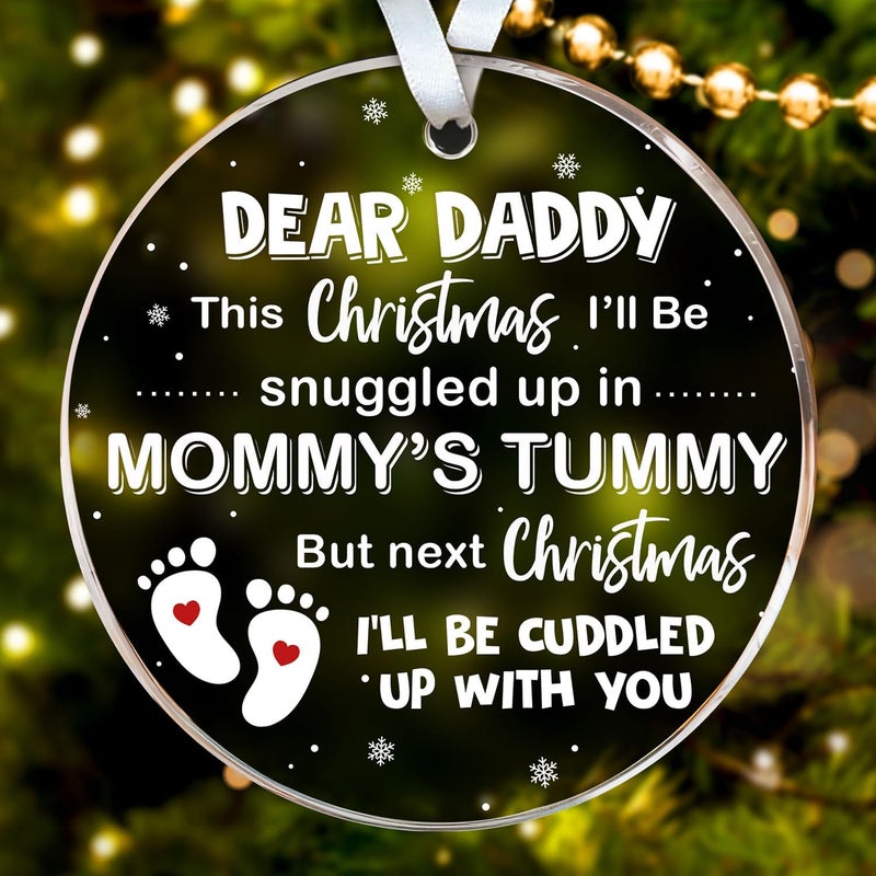 HEXMOZ First Time Dad Gifts - New Dad Gifts - Bumps First Christmas Ornament - Pregnancy Announcement for Husband, Soon to Be Daddy, 1st Time Daddy Gift - Expecting Baby on The Way - Image 1